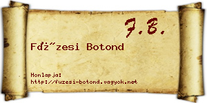 Füzesi Botond névjegykártya